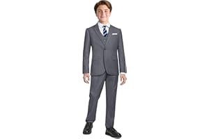 PACOROMANO Boys Suit Set with Suspenders, Suit with 3 Versions-Regular, Slim and Husky