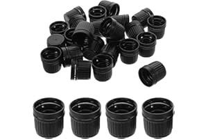 HEATSHAKING 100pcs Resistant Essential Oil Bottle Caps 18 Tooth Screw Leak-Proof Tamper Evident Covers for