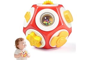 Chilvil Busy Cube Busy Board for 1 Year Old, Montessori Sensory Toys Airplane Car Travel Activities for 12-18 Month Boy Girl Gifts Valentine Day's Gifts Easter Basket Stuffer Gift for Baby Toddler