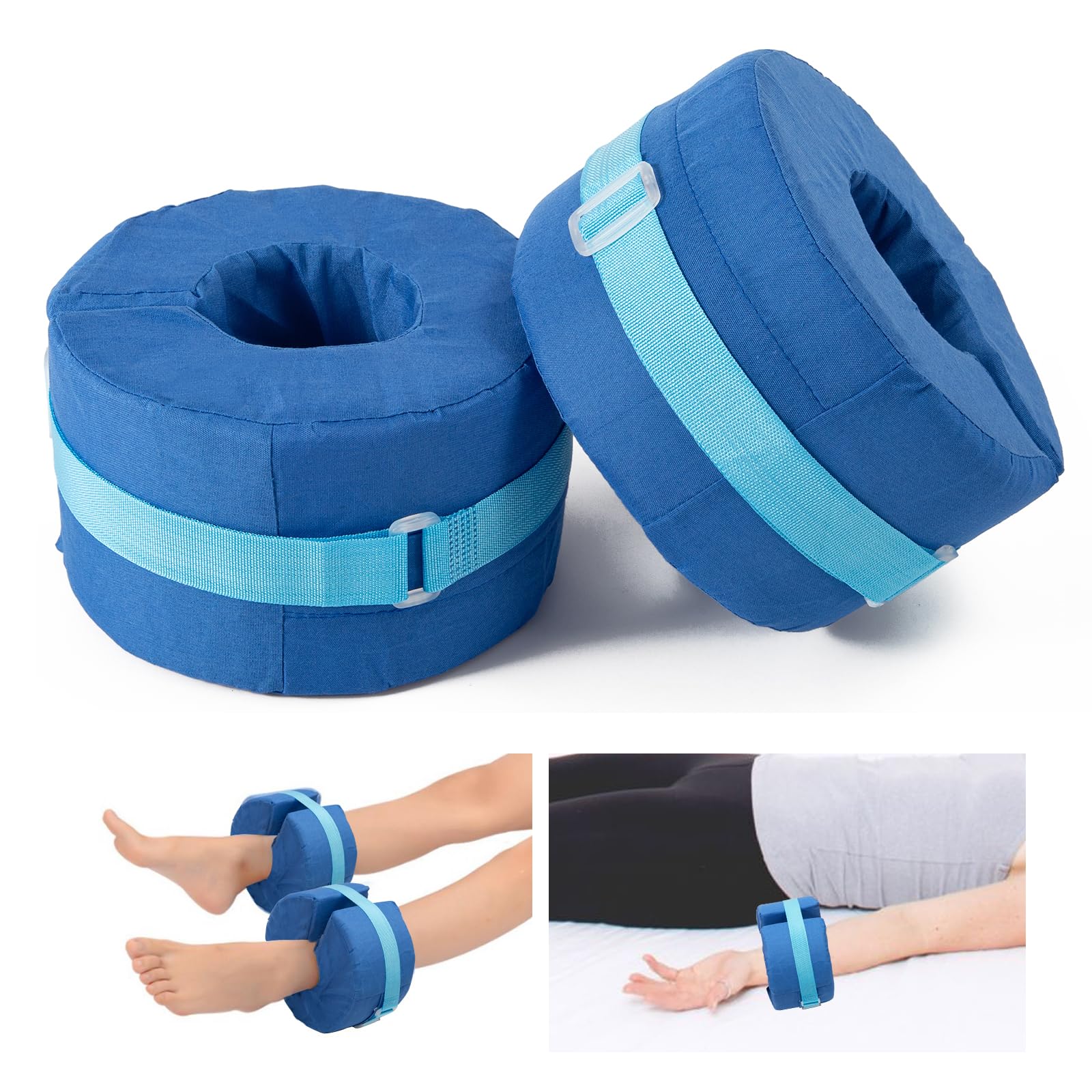 Photo 1 of 2Pcs Heel Protector for Pressure Sores Foot Elevation Pillow Pressure Relief Cushion for Leg and Ankle Support, Ankle Protector Wedge Heel Protector Cushion for Bed Sores Foot Support,6.7x6.7x3.9 inch