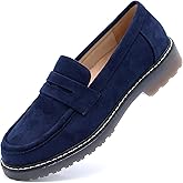 ANVANVZAI Women's Chunky Loafers, Platform Comfortable Slip-On Dressy Fashion Driving Moccasins Women