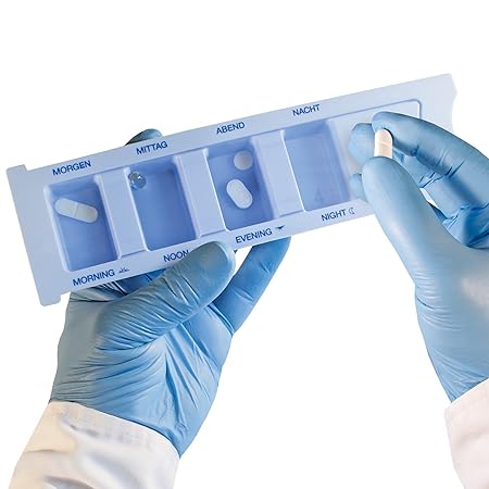 Medikamentendispenser, 200 Stück, 4 Fächer