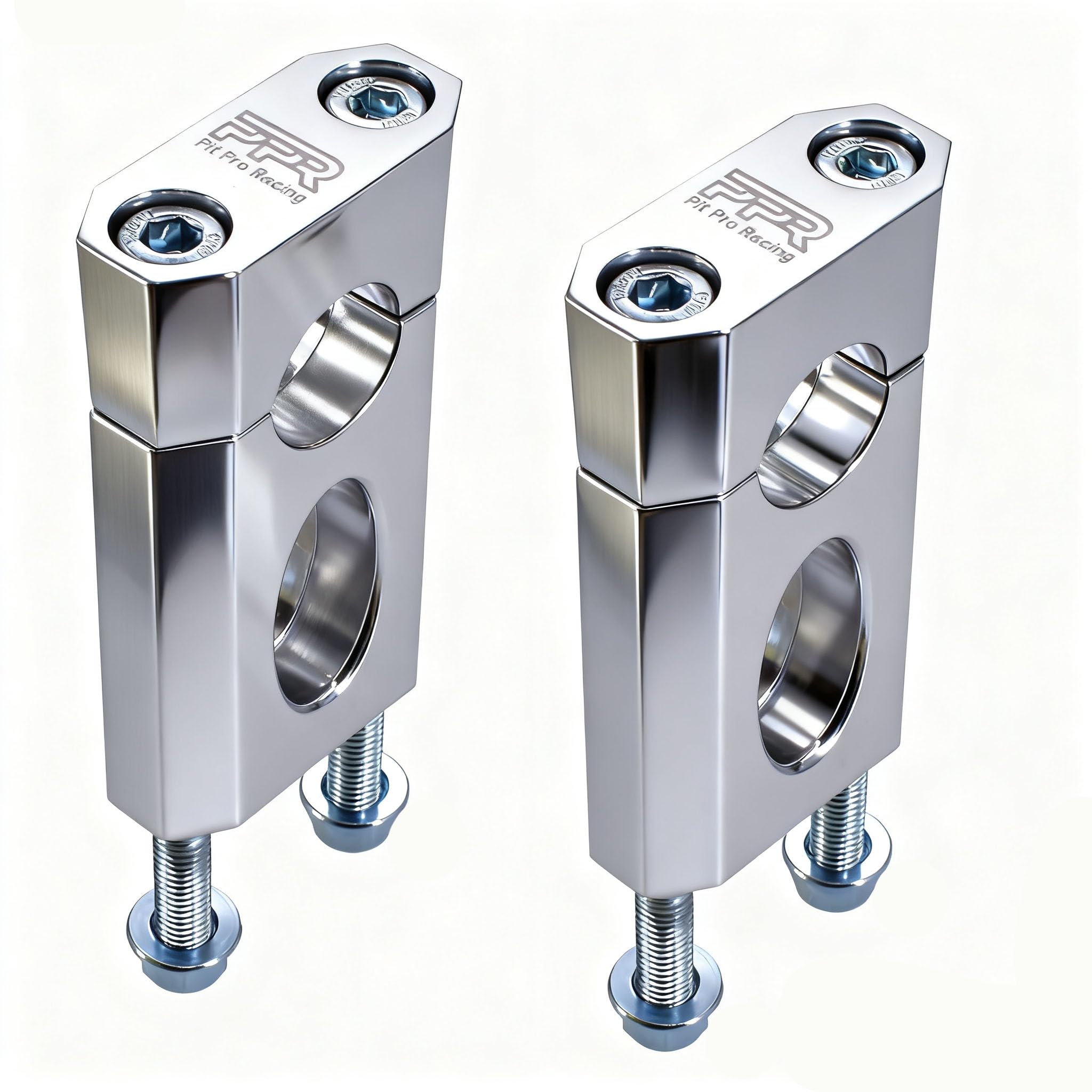 Photo 1 of Motorcycle Handlebar Risers, 7/8" 22 mm Handlebar Mount Clamp Risers Replacement for SSR CRF 110 125cc Razor MX350 Dirt Pit Bike Coleman Mini Bike BT200X CT200U-EX MB200 Motovox MBX10 Parts (Silver)