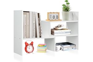 Olyzer Desktop Organizer Office Storage Rack, Adjustable Bookshelf Display Shelf, Versatility Office Supplies Desk Organizer,