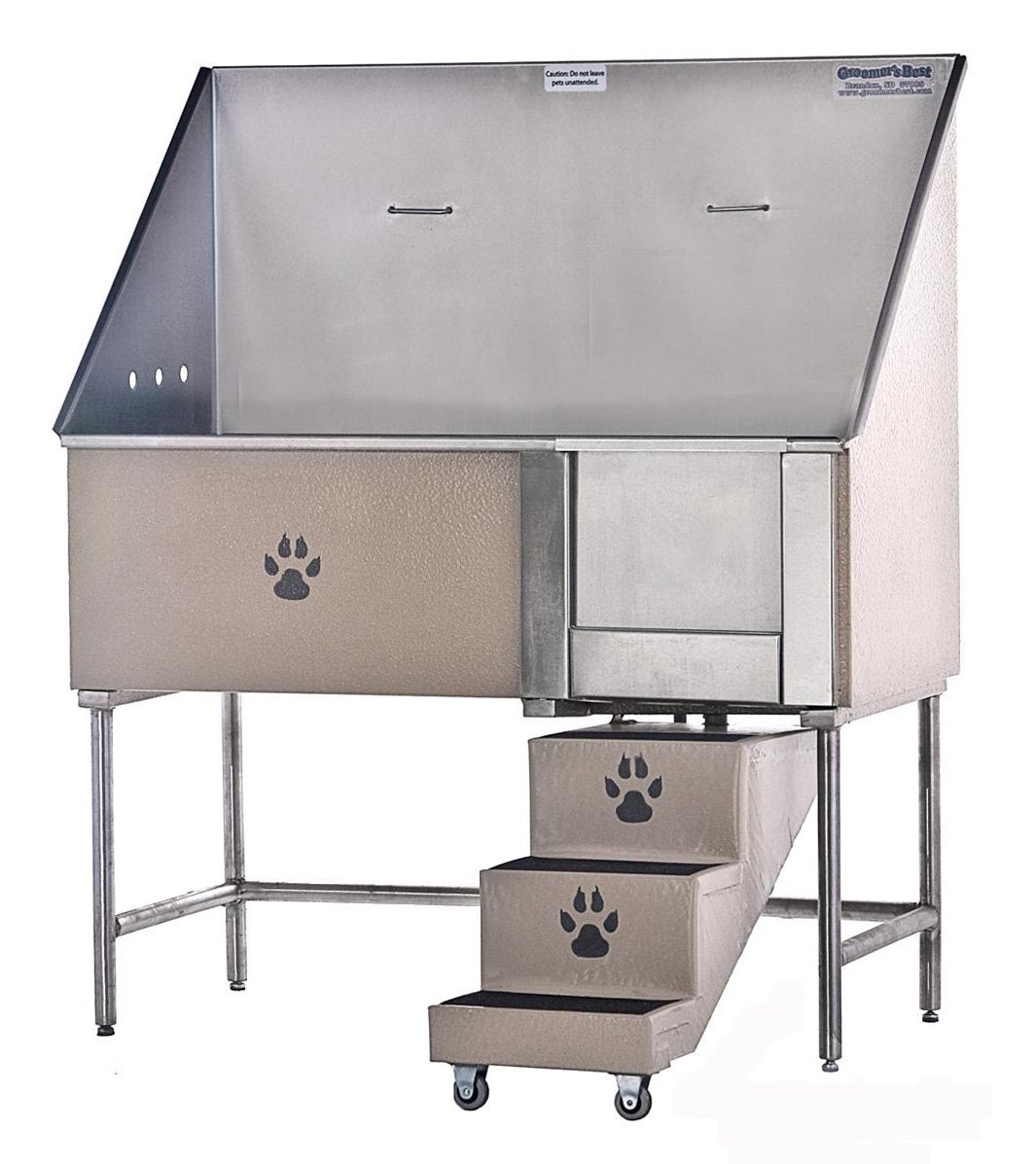 GROOMER'S BEST Elite Bathing Tub with Right Plumbing and Left Steps