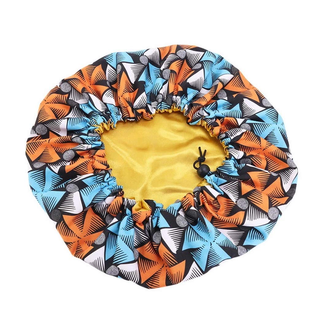JK Home Parent-Child Satin Bonnet Elastic Band Adjustable Night Sleeping Hat Hair Turban Multicolor-Kid