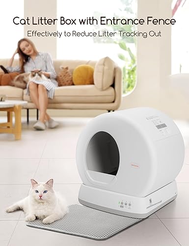 MeoWant Self-Cleaning Cat Litter Box, Integrated Safety Protection