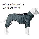 ArmyGreen Dog Jumper, Windproof, Reflective - Dirigible Winter Jacket for S, M, L - Zip, Adjustable Sizes