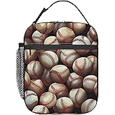 VANZEV Retro Baseball Pattern Lunch Box for Kids Adults Girls Boys Lunch Bag Cooler Tote Reusable Insulated Lunch Bag Container Gifts for Office Picnic Travel Work School