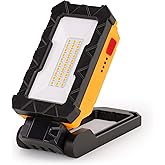 LUTEC Rechargeable Work Light, 1000 Lumens LED Magnetic Light with Magnetic Base and Hanging Hook,360°Rotate and 200°Swivel for Car Repair, Emergency and Camping (Orange)