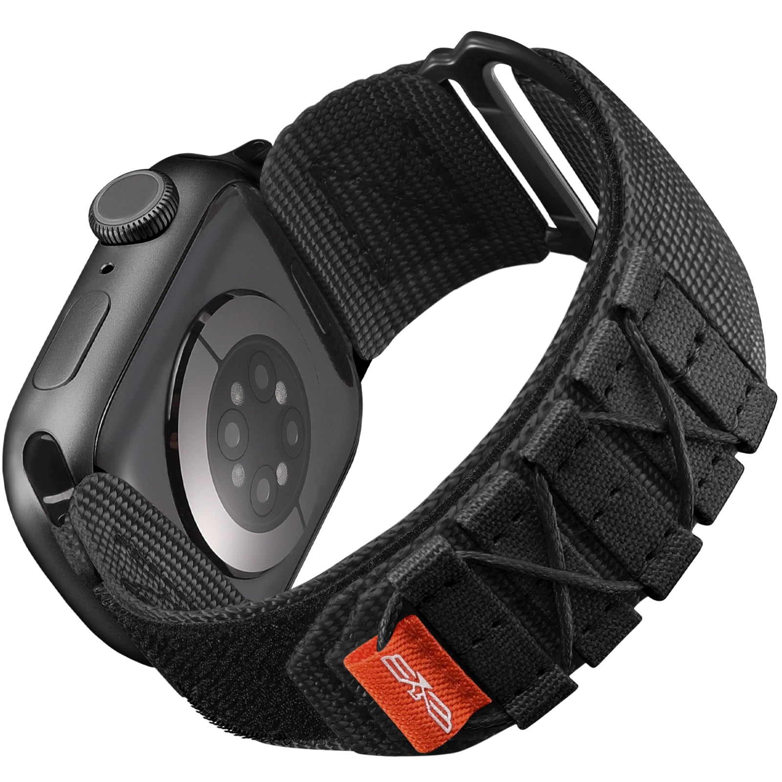 Bandletic Nylon Strap compatible with Apple Watch Strap 41mm 40mm 38mm, Sport Loop Replacement Band for iWatch Wristband Series SE/9 8 7 6 5 4 3 2 1, S-Black