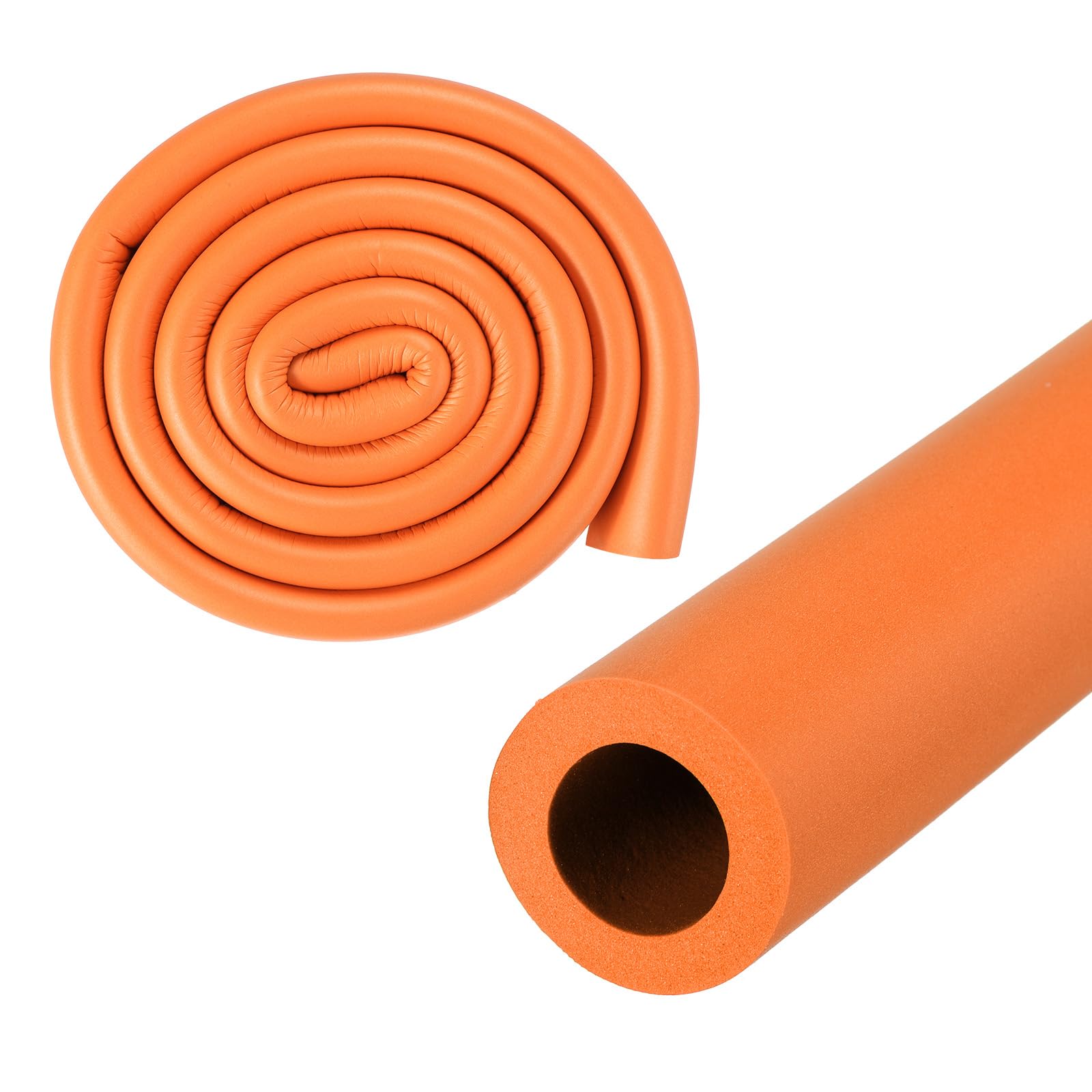 M METERXITY Pipe Insulation Foam Tube, 18mm ID 30mm OD 3.3Ft 1m Length, Soft Flexible Foam Tubing Pipe Foam Insulation for Handle Grip Support/Guitar Stand/Roof Racks [Orange]