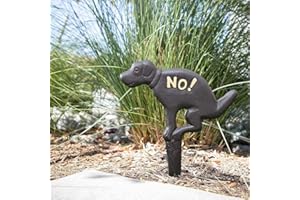 LUCKDANO No Pooping Yard Sign - Cast Iron Dog Poop Sign to Stop Dogs From Pooping on Your Lawn, Perfect for Garden Decoration