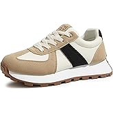 TIMEJOY Women's Retro Platform Sneakers Wide Fit Fashion Tennis Shoes with Recyclable Material Insole Vintage-Inspired Comfort for Walking, Lifestyle & Casual