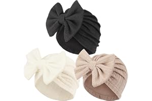 AQOKKA Newborn Baby Girl Hats with Bow Toddler Infant Beanie Cap Newborn Hospital Hats for Baby Girl Kid 0-12 Months