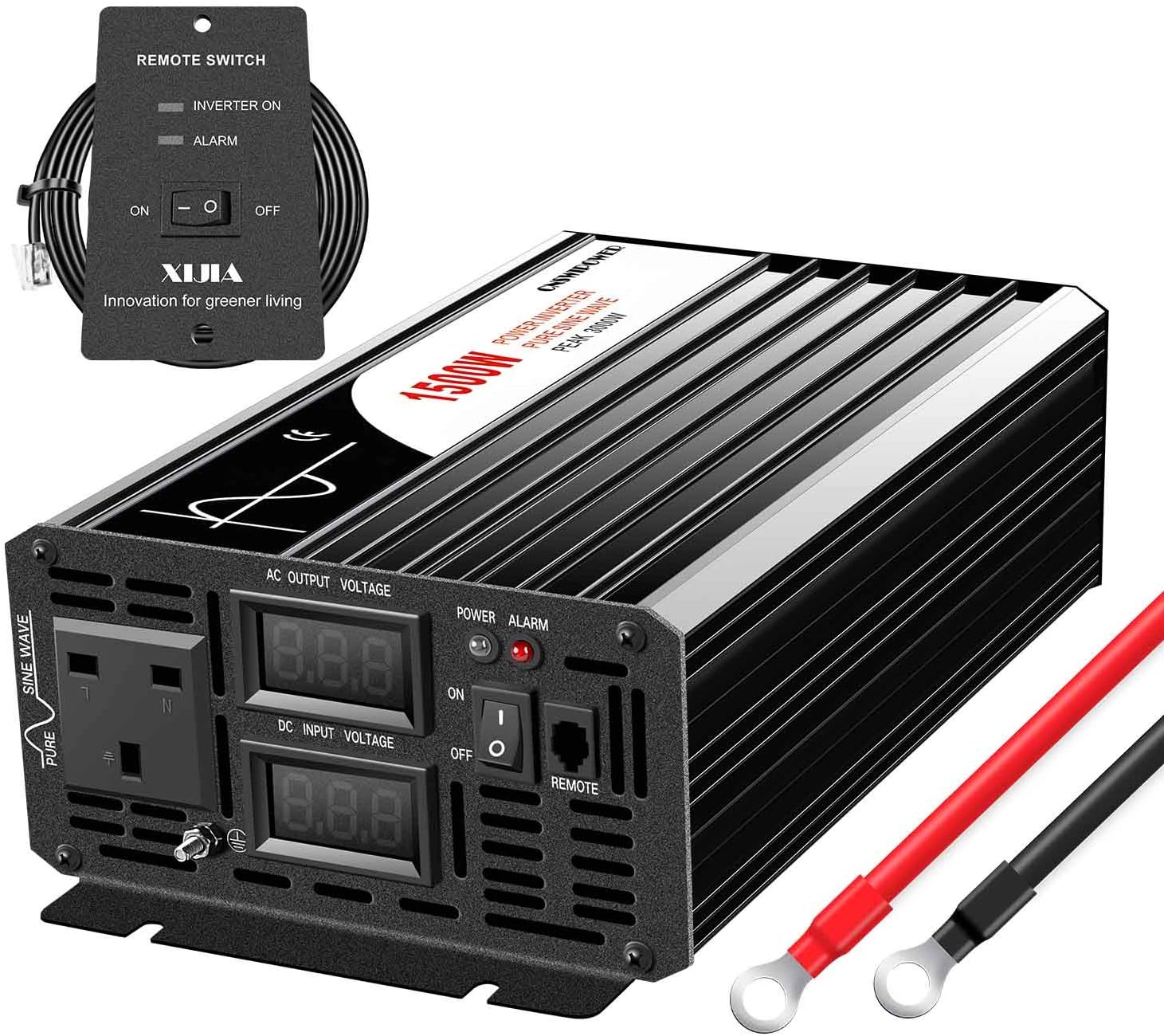 Xijia 1500W (Peak 3000W) pure sine wave battery inverter DC 48V to AC 230V 50HZ with remote control LCD display for home use,Camping