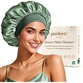 YANIBEST Silk Bonnet for Sleeping Women, Double Layer Hair Satin Bonnets with Elastic Band, Sleep Cap Curly Natural Hair