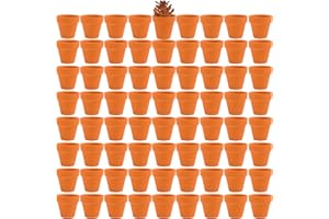 Fcacti 72 PCS Small Mini Clay Pots with Drainage Holes for Plants,2.5inch Terra Cotta Pot Clay Ceramic Pottery Planter,Succulent Nursery Pot/Cactus Plant Pot,for Indoor/Outdoor Plants,Crafts