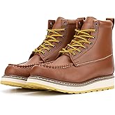 Men's Stylish Classic 6"- 8" Soft Moc Toe EH Leather Work Boot With Non-Slip Wedge Outsole & Goodyear Storm Welt