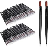 LXUEJIE 120 Pcs Disposable Lip Brushes, Disposable Lipstick Brush Applicators, Single Use Lip Makeup Brushes for Lipstick, Co