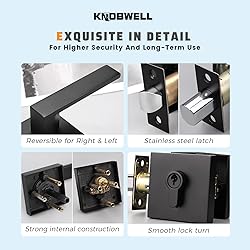 KNOBWELL 2 Pack Square Matte Black Entry Handle AMD