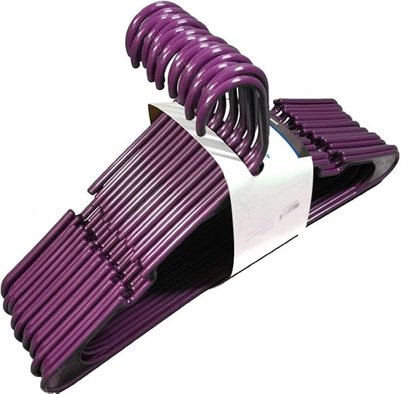 Mainstays Standard Plastic Hangers Exotic Purple 18count Home & Kitchen