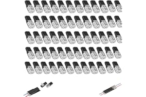 Double Wire Plug in Connector with Locking Buckle, Double-Wire Plug-in Connector Led Light Strip Connectors 2 Pin, Flame Reta