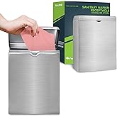 Alpine Sanitary Napkin Receptacle – Wall Mounted Tampon Holder for Bathroom Provides Clean & Odor-Free Restroom for Home, Off