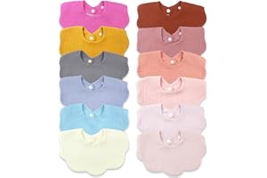MUSBUY Baby Bibs Muslin Drool Teething Drooling Bibs for Baby Girl Boy Muslin Cotton