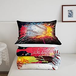 Baseball Queen Comforter Set For Boys,Tie Dye