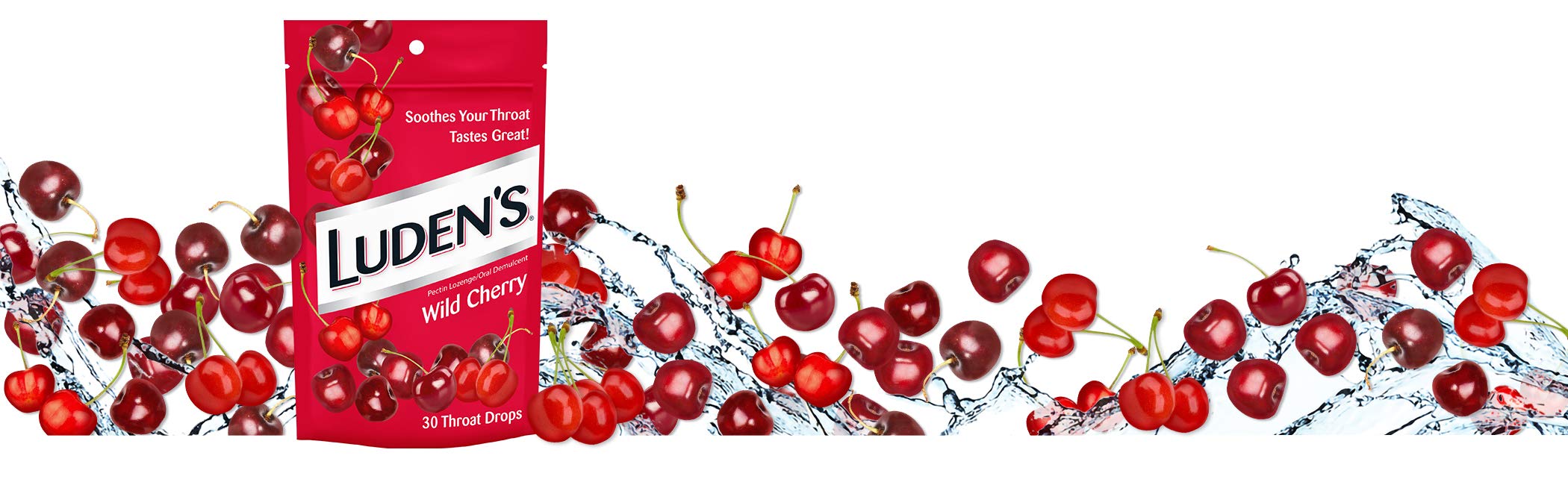 Luden's Sore Throat Drops, For Minor Sore Throat Relief, Wild Cherry, 30 Count, 12 Pk