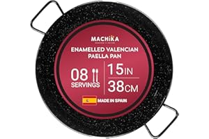 Machika Enamel Paella Pan | Paella Pan | Skillet for Paella and Rice Recipes | Perfect for Indoor & Outdoors | Easy Cleaning 