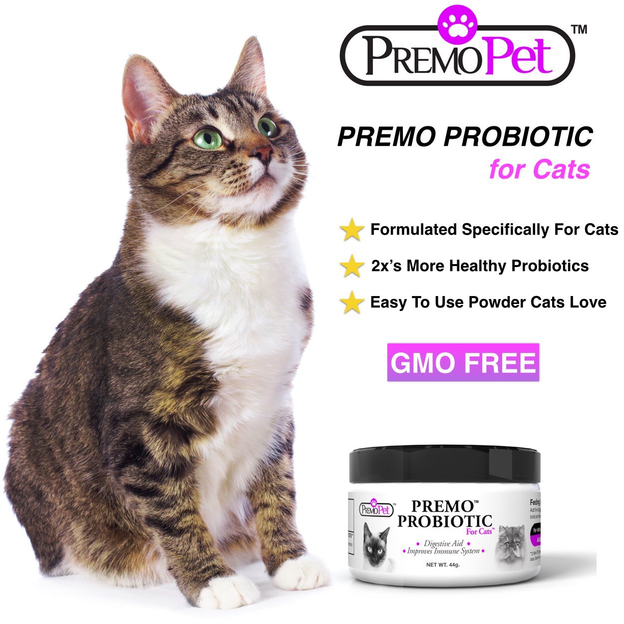 PROBIOTIC for Cats Premo Pet Digestive Aid Plus Prebiotic Best
