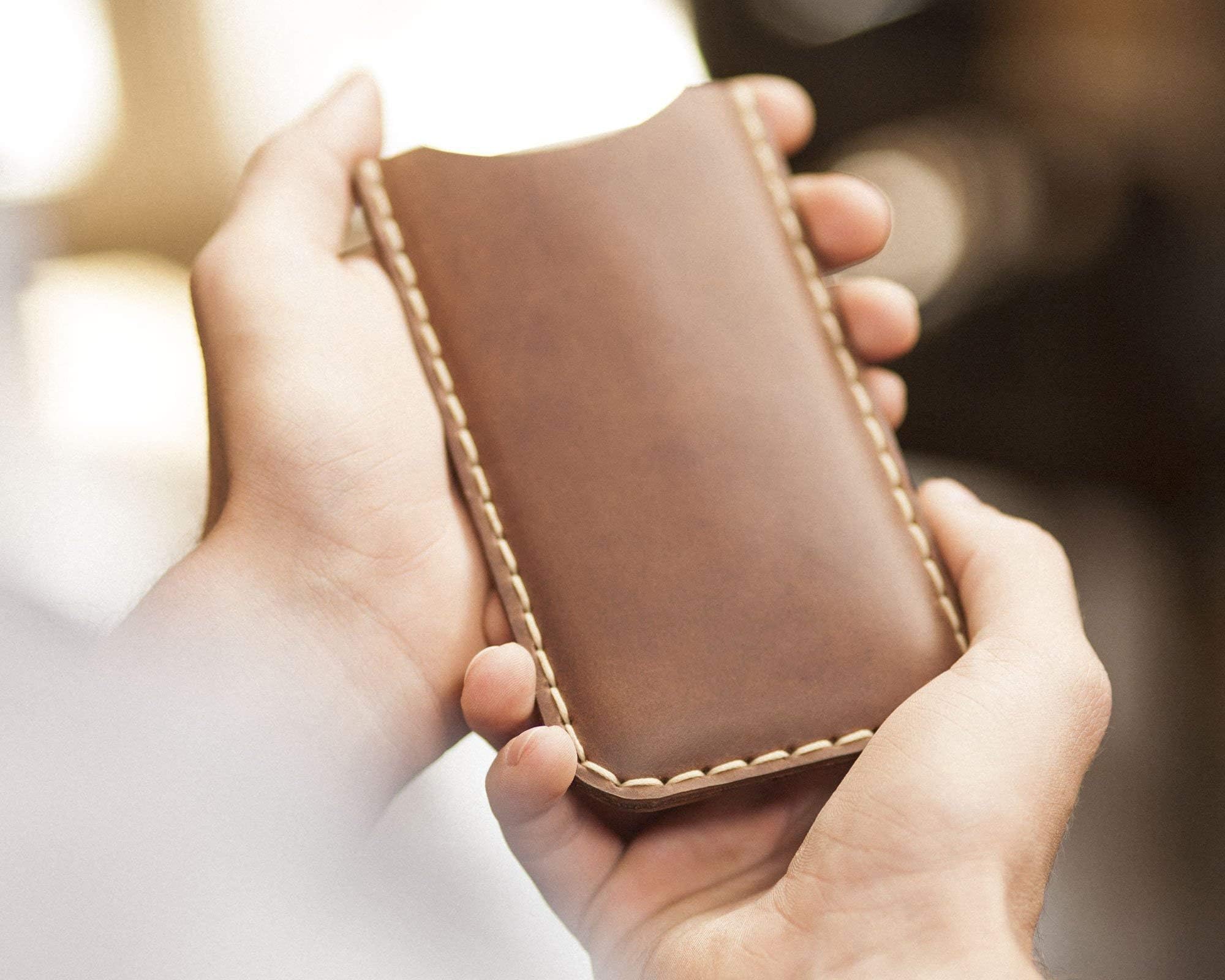 Brown leather case for iPhone SE 2020 cover sleeve