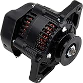 GM Denso Style 1-Wire Mini Race All Black Alternator, 90 Amp | Internal Regulator with V Belt Pulley, Lightweight Mini Design Saves Space, Delivers Reliable Charging Performance