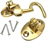 SISI UK Brass Cabin Hook & Eye 2 Inch Silent Door Catch with Screws view 1