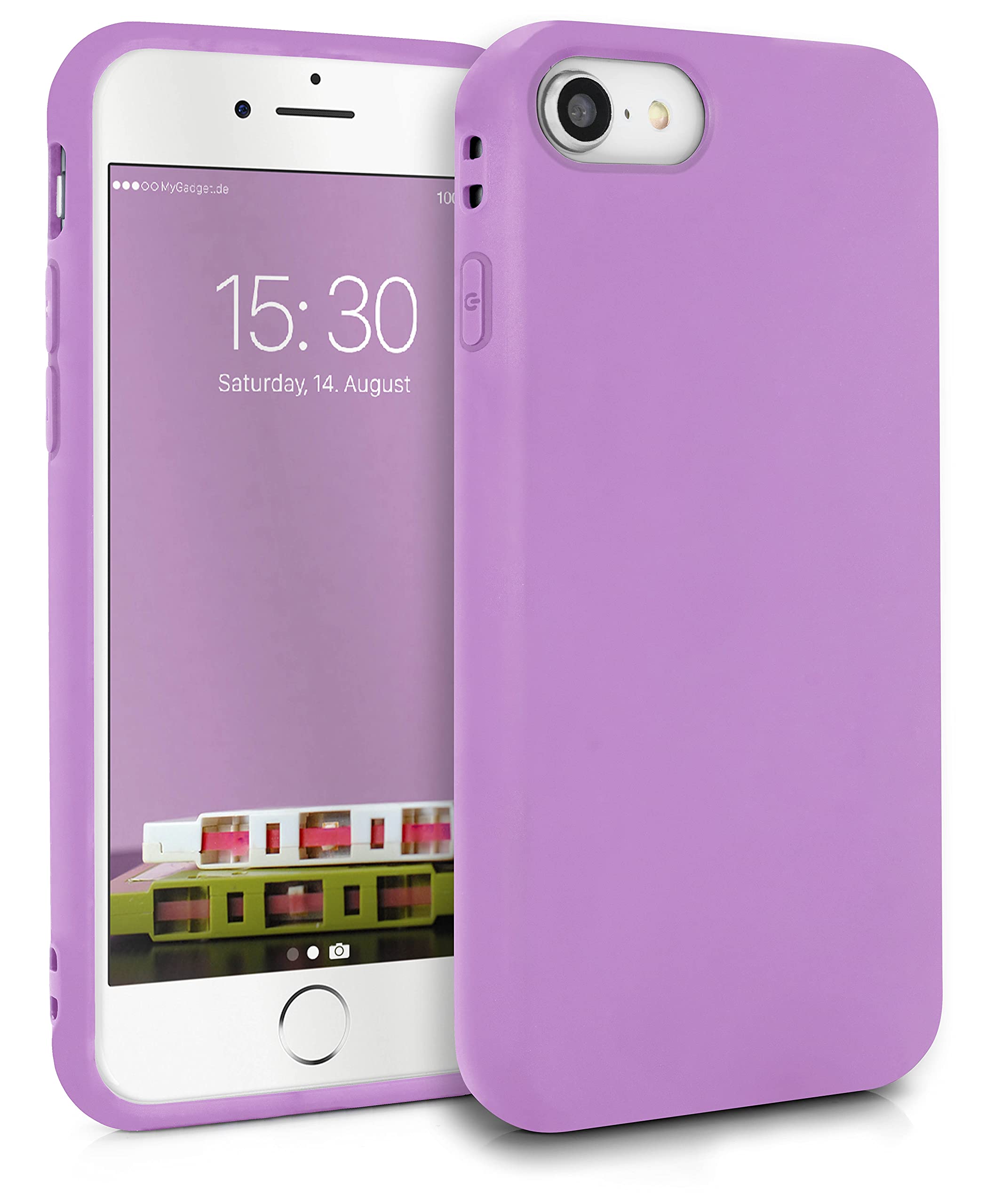 MyGadget TPU Case for iPhone 7 | 8 | SE 2020 | 2022 - [ Camera Protection & Anti Fingerprint ] - Silicone Cover with Soft Touch & Anti Scratch Shell - Matte Dark Pink — image 1