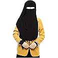 bonballoon Black XL Long Saudi Layered Niqab Niqabs Nikab Naqaab 3 Layers Burqa Hijab Face Cover Veil Islam Islamic Dress Clothing For Muslim Womens Jilbab Abaya Dress