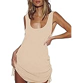 Eddoyee Sexy Crochet Beach Cover Up for Women Long Sleeve Bikini Swimsuit Cover Up Mesh Beachwear Tunic Top
