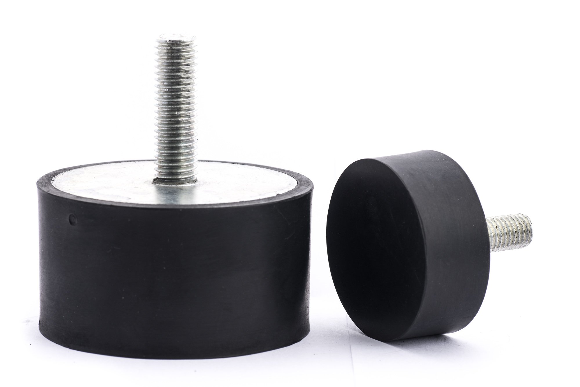 10 Pieces Rubber Buffer Rubber Metal Buffer Type D Diameter 50 mm Height 20 mm One Side Thread M10 x 30 mm (Other Side Shoreh Closed Ärte 55 ° Galvanised Metal Parts