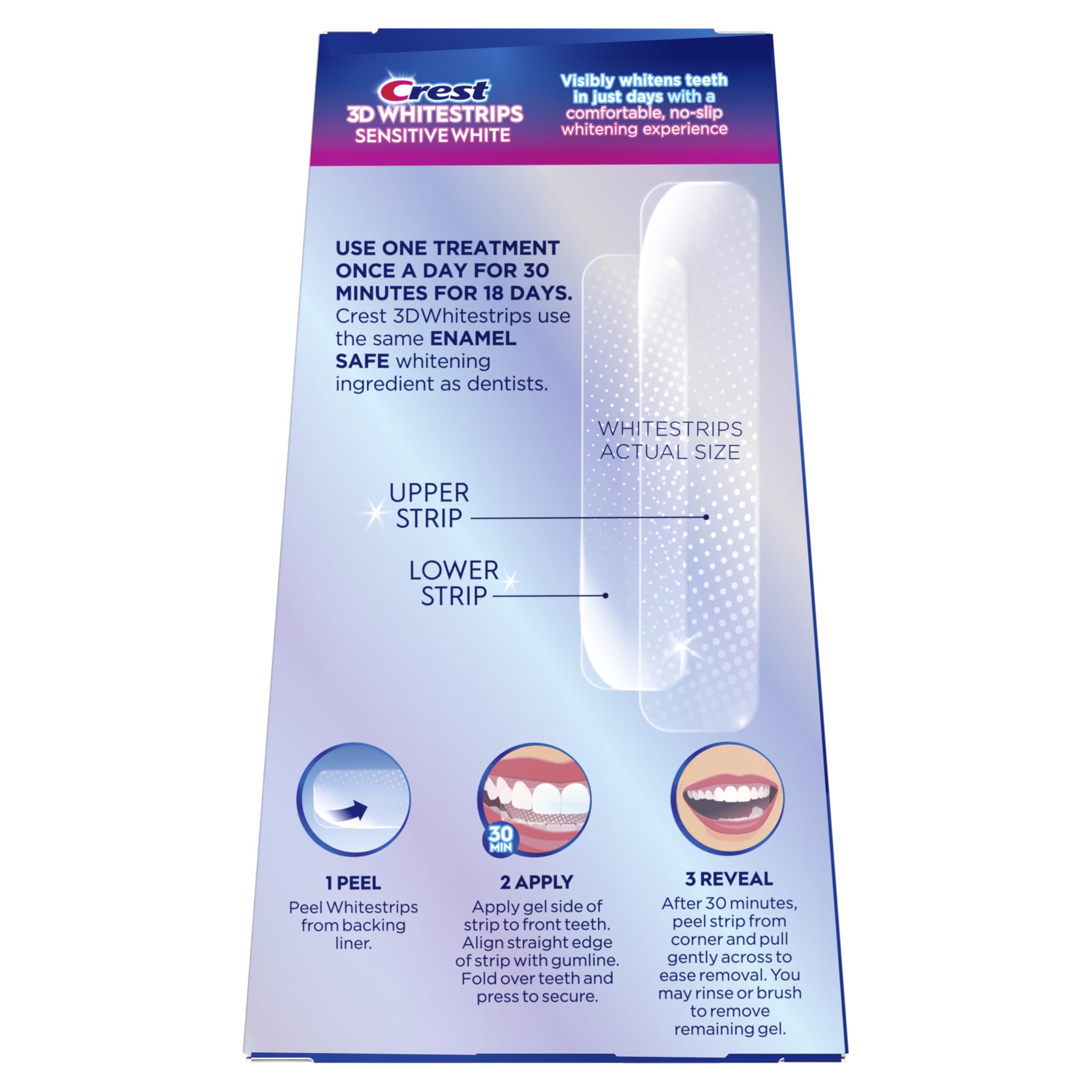 Crest 3D Whitestrips Sensitive At-Home Teeth Whitening Kit, 18 Treatments, Gently Removes 15 Years of Stains, Crest Whitestrips, Teeth Whitening Kit
