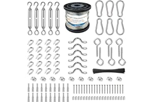 HI LOHAS String Light Hanging Kit，304 Stainless Steel Turnbuckle Wire Tensioner Kit, Cable Rope Kit, Outdoor Light Guide Wire for Cables Wire,Garden Wire,Fence Wire