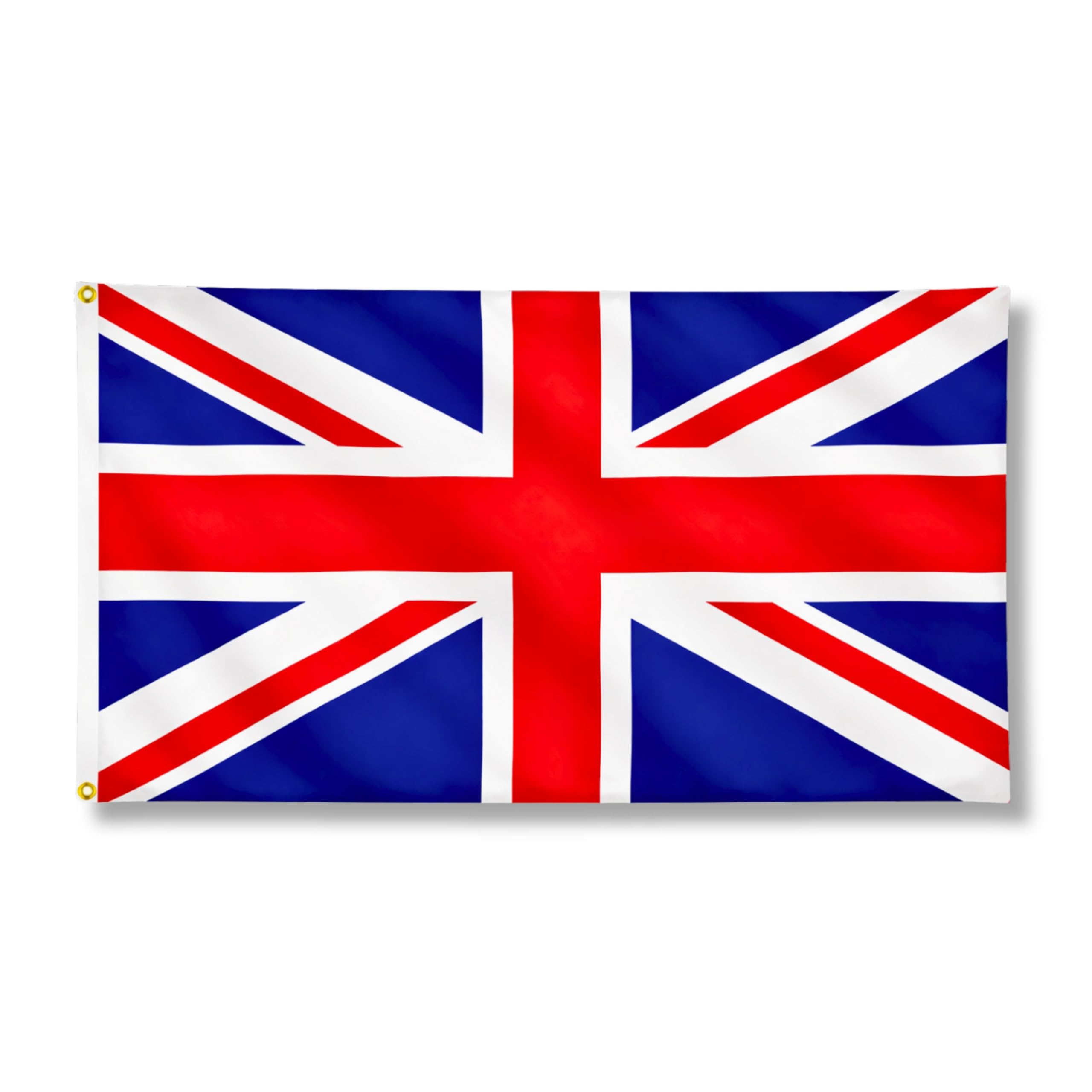 Union Jack UK Flag 5ft x 3ft with Brass Eyelets – Polyester Flag Banner for Street Parties, National Celebrations, Home & Garden Display