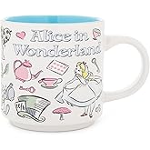 Disney Alice In Wonderland Icons Single Stackable Ceramic Mug | Coffee Cup For Tea, Espresso, Cocoa | Holds 13 Ounces