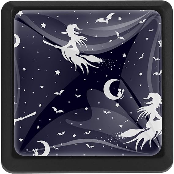 3 pomos cuadrados para armario tocador, luna y cajón de bruja, con