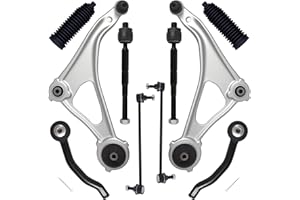 AUQDD 10Pc Front End Kit Fit For 2013-2018 Ni-ssan Altima, 2016-2023 Maxima, 2 Lower Control Arm w/Ball Joint 2 Sway Bar Link 4 Outer & Inner Tie Rod End 2 Boots (# K622838 K750282 EV801066 ES801196)
