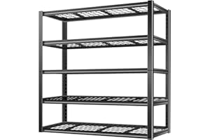 BILT HARD 60" W x 24" D Garage Shelving 3500 LBS, 72" H Storage Shelves, Heavy Duty 5-Tier Metal Shelving Units with Adjustable Shelf, Steel Wire Utility Storage Shelves