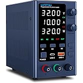 WANPTEK POWER DC Power Supply Variable 0-32V 0-10A Bench Power Supplies Adjustable with Memory Storage/USB-A&Type-C Fast Char