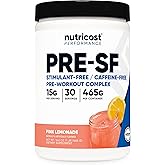 Nutricost Stim-Free Pre-Workout, 30 Servings (Pink Lemonade) - Caffeine Free, Stimulant Free, Non-GMO, Gluten Free