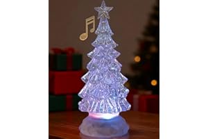 RENSULKY Christmas Tree Snow Globe - Electric Snow Globes with Swirling Glitter, Lighted Snowglobes Light Up, Unique Xmas Gifts for Men Women, Holiday Decorations